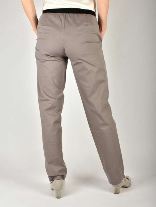 HÁTA dámské plátěné kalhoty s gumou D112537 - šedé L36 - Velikost: EU42