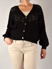 Svetřík z krajkového úpletu - černý