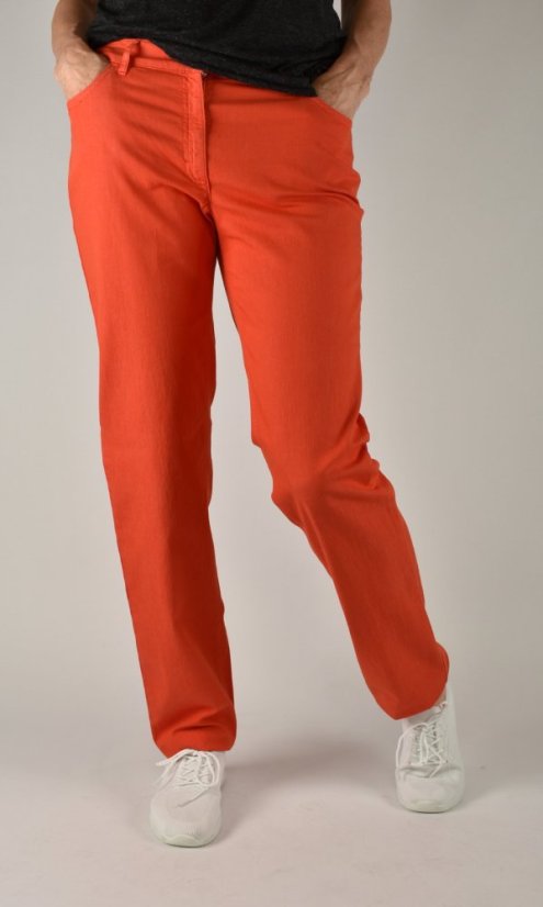 CORA kalhoty džínového střihu - červené L34