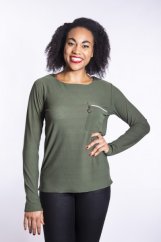 Blůza s kapsou na zip ILT10756KH