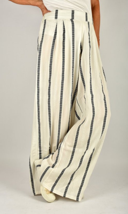 Široké letní kalhoty KELLY L34 - s pruhy