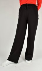 BELLA teplé volné široké teplákové kalhoty - černé L34