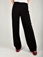 Dámské kalhoty UOMO  1973300-1 se širokými nohavicemi - černé L36