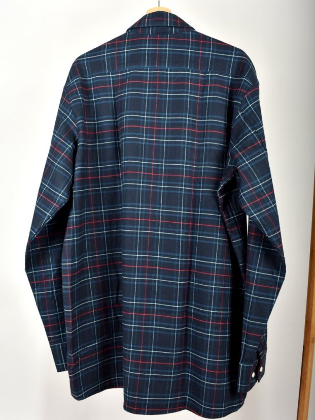 Pánská flanelová košile BRUNO - modrá kostka 189 - Velikost: EU44