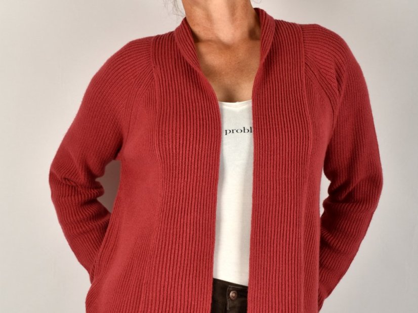 Krátký dámský kardigan PELIN Rosewood - Velikost: EU50