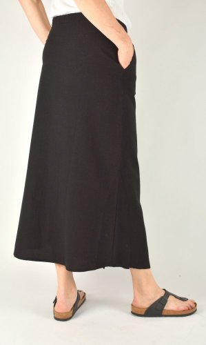 Letní propínací sukně HILA s kapsami - černá