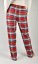 LUISA 197 dámské pyžamové/domácí kalhoty flanelové - červenooranžová kostka, délka L36