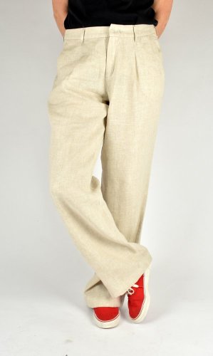 Široké dámské lněné kalhoty MIA 4275 Wide Leg L38 - Velikost: EU40