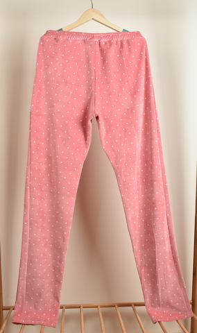 Pyžamové/domácí kalhoty růžové s hvězdičkami - Velikost EU: 46
